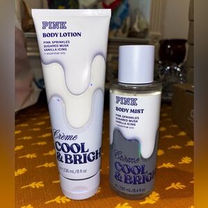 (Inventory 30) PINK Victoria's Secret Creme Cool & Bright Body Lotion and Mist